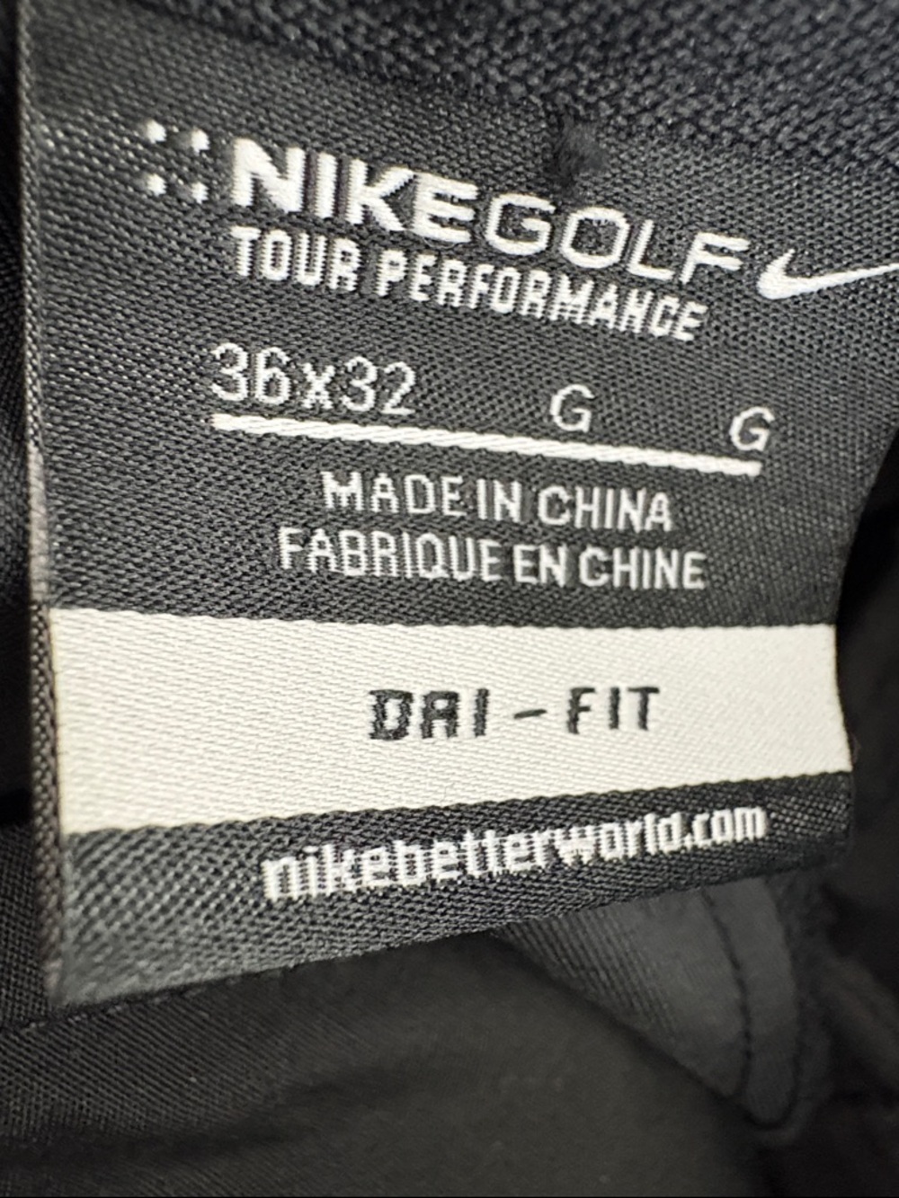 Nike Golf Mens Dri-Fit Mens Black Pants - Picture 3 of 4
